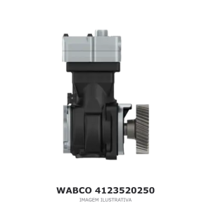 COMPRESSOR DE AR MONOCILÍNDRICO WABCO 352 CM³ MERCEDES-BENZ / VOLVO – 4123520250 – imagem ilustrativa