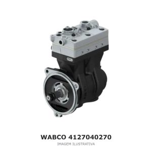 COMPRESSOR DE AR BICILÍNDRICO WABCO 704 CM³ VOLVO – 4127040270 – imagem ilustrativa
