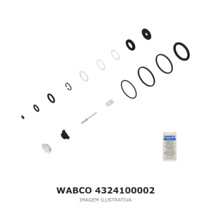 JOGO DE REPARO DO SECADOR DE AR WABCO MERCEDES-BENZ / SCANIA / MAN – 4324100002 – imagem ilustrativa