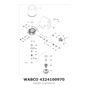 SECADOR DE AR WABCO MAN / VW – 4324100970 – imagem ilustrativa