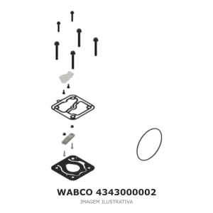 JOGO DE REPARO DA VÁLVULA DRENO WABCO MERCEDES-BENZ / VOLVO / SCANIA – 4343000002 – imagem ilustrativa