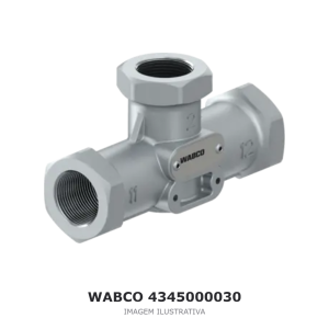 VÁLVULA DE DUAS VIAS WABCO MERCEDES-BENZ / VOLVO / SCANIA – 4345000030 – imagem ilustrativa
