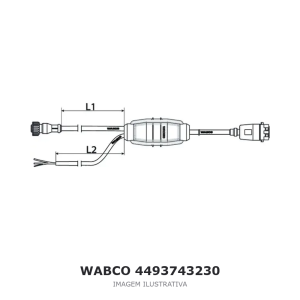 CABO CONECTOR ELÉTRICO WABCO 12000 MM SCANIA – 4493743230 – imagem ilustrativa
