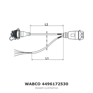 CABO CONECTOR ELÉTRICO WABCO SCANIA / DAF – 4496172530 – imagem ilustrativa