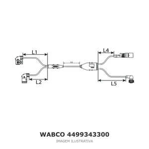 CABO CONECTOR ELÉTRICO WABCO – 4499343300 – imagem ilustrativa