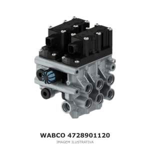 VÁLVULA SOLENOIDE ECAS WABCO 24 V DAF / MERCEDES-BENZ – 4728901120 – imagem ilustrativa