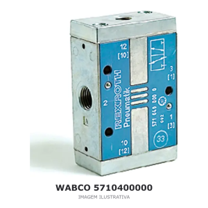 VÁLVULA 3/2 VIAS WABCO MERCEDES-BENZ / VOLVO / SCANIA – 5710400000 – imagem ilustrativa