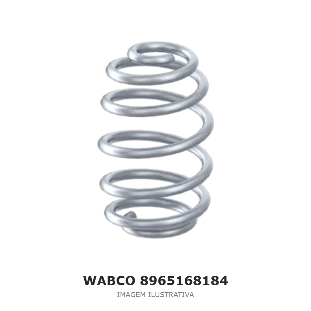 MOLA DE AÇO HELICOIDAL NÃO CILÍNDRICA WABCO VOLVO / IVECO – 8965168184 – imagem ilustrativa MOLA DE AÇO HELICOIDAL NÃO CILÍNDRICA WABCO VOLVO / IVECO – 8965168184 – imagem ilustrativa