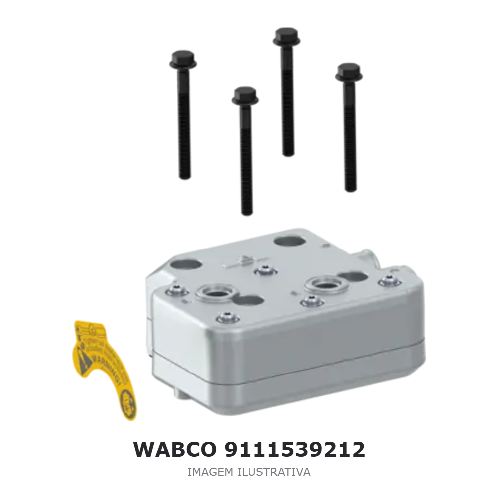 CABEÇOTE DO COMPRESSOR DE AR WABCO CUMMINS – 9111539212 – imagem ilustrativa CABEÇOTE DO COMPRESSOR DE AR WABCO CUMMINS – 9111539212 – imagem ilustrativa
