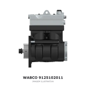 COMPRESSOR DE AR BICILÍNDRICO WABCO 636 CM³ MERCEDES-BENZ – 9125102011 – imagem ilustrativa
