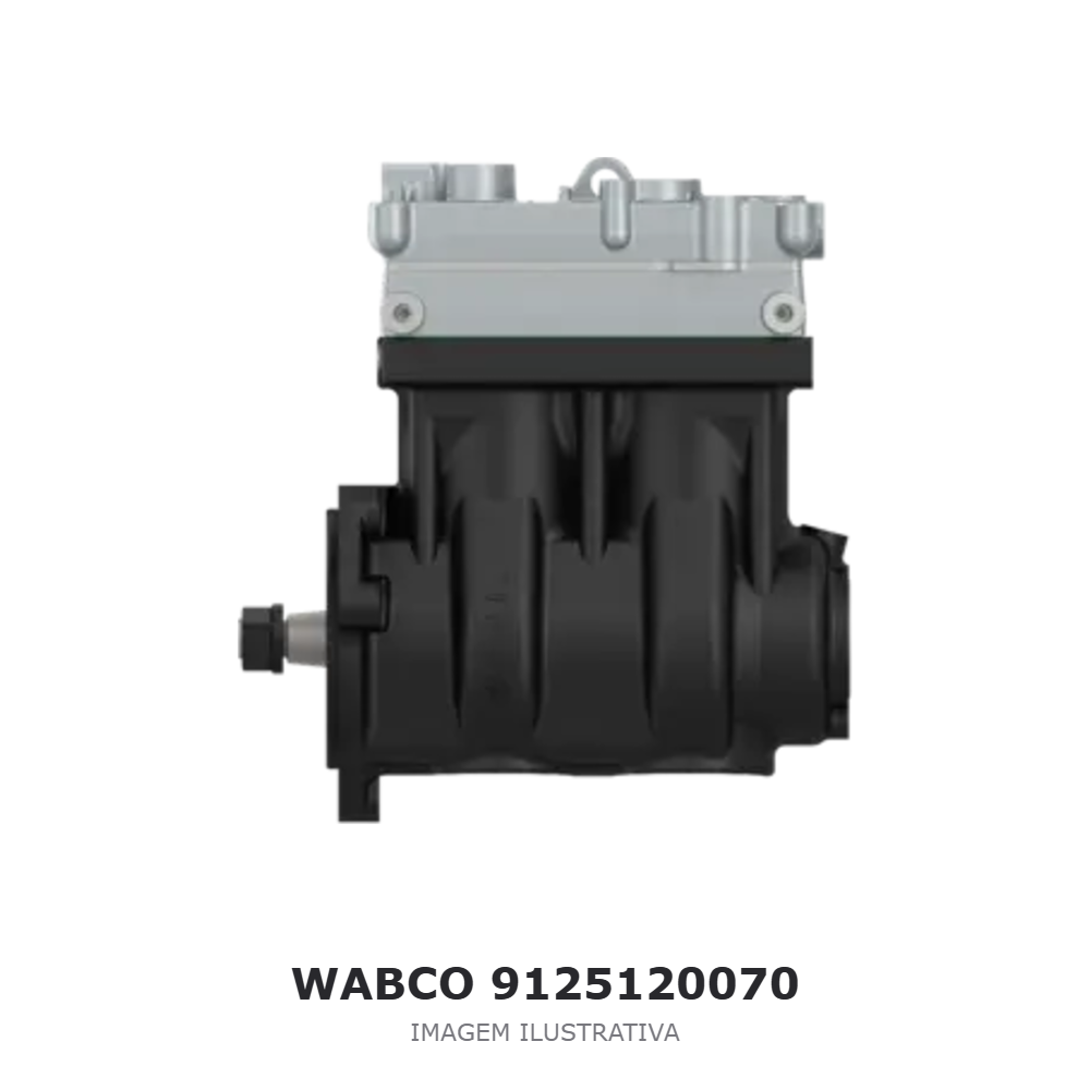 COMPRESSOR DE AR BICILÍNDRICO WABCO 636 CM³ VOLVO – 9125120070 – imagem ilustrativa COMPRESSOR DE AR BICILÍNDRICO WABCO 636 CM³ VOLVO – 9125120070 – imagem ilustrativa