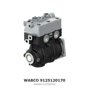 COMPRESSOR DE AR BICILÍNDRICO WABCO 636 CM³ VOLVO – 9125120170 – imagem ilustrativa