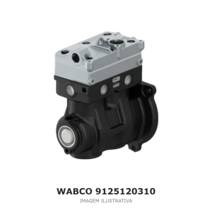 COMPRESSOR DE AR BICILÍNDRICO WABCO 636 CM³ VOLVO – 9125120310 – imagem ilustrativa