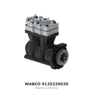 COMPRESSOR DE AR BICILÍNDRICO WABCO 636 CM³ SCANIA – 9125220020 – imagem ilustrativa