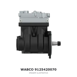 COMPRESSOR DE AR BICILÍNDRICO WABCO 636 CM³ VOLVO – 9125420070 – imagem ilustrativa