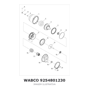 CILINDRO PNEUMÁTICO WABCO MERCEDES-BENZ – 9254801230 – imagem ilustrativa