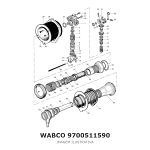 SERVO DE EMBREAGEM WABCO MERCEDES-BENZ / DAF – 9700511590 – imagem ilustrativa