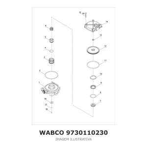 VÁLVULA RELÉ WABCO – 9730110230 – imagem ilustrativa