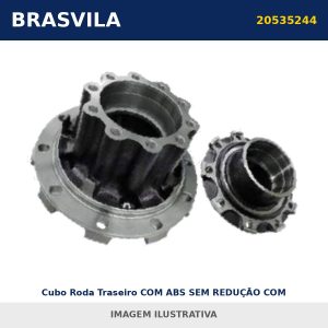 Cubo Roda Traseiro COM ABS SEM REDUÇÃO COM ROLAMENTO FAG 20535244 / 20518053 Volvo BRASVILA – imagem ilustrativa
