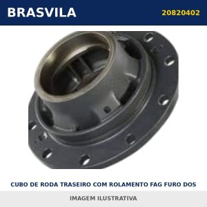 CUBO DE RODA TRASEIRO COM ROLAMENTO FAG FURO DOS PARAFUSOS 25,2 MM APLICA NO 32360 20820402 / 21328181 Volvo BRASVILA – imagem ilustrativa