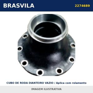 CUBO DE RODA DIANTEIRO VAZIO / Aplica com rolamento Fag 566425.H195 Monta com 2274689 / 2162012 Scania BRASVILA – imagem ilustrativa