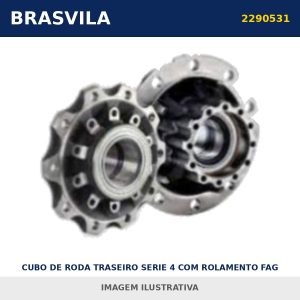 CUBO DE RODA TRASEIRO SERIE 4 COM ROLAMENTO FAG MESMO DO VOLVO 2290531 / 1824517 Scania BRASVILA – imagem ilustrativa