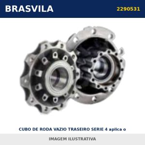 CUBO DE RODA VAZIO TRASEIRO SERIE 4 aplica o rolamento 2277946 FAG mesmo do VOLVO 2290531 / 18124517 Scania BRASVILA – imagem ilustrativa
