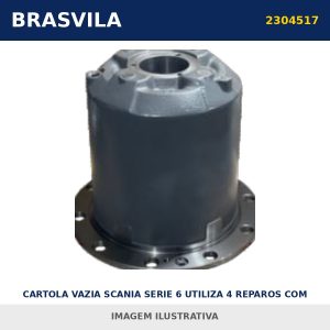 CARTOLA VAZIA SCANIA SERIE 6 UTILIZA 4 REPAROS COM A ENGRENAGEM COM DENTES RETO 2304517 / 2774846 BRASVILA – imagem ilustrativa
