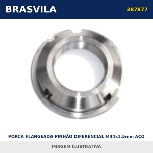 PORCA FLANGEADA PINHÃO DIFERENCIAL M44x1,5mm AÇO FORJADO 387877 / 1525988 Scania BRASVILA – imagem ilustrativa