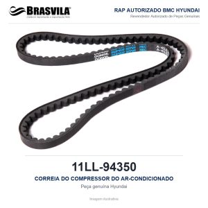 CORREIA DO COMPRESSOR DO AR-CONDICIONADO HYUNDAI 11LL-94350 – GENUÍNO – HL757-9 / HL740-9 / HL760-9 / HL757-7A – imagem ilustrativa
