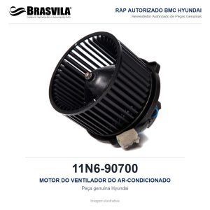 MOTOR DO VENTILADOR DO AR-CONDICIONADO HYUNDAI 11N6-90700 – GENUÍNO – R210LC-9 / R220LC-9S / R210LC-7 / HL757-9 – imagem ilustrativa