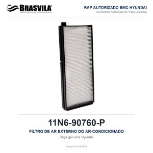 FILTRO DE AR EXTERNO DO AR-CONDICIONADO HYUNDAI 11N6-90760-P – GENUÍNO – R210LC-7 / R140LC-7 / R250LC-7 / R80-7 – imagem ilustrativa