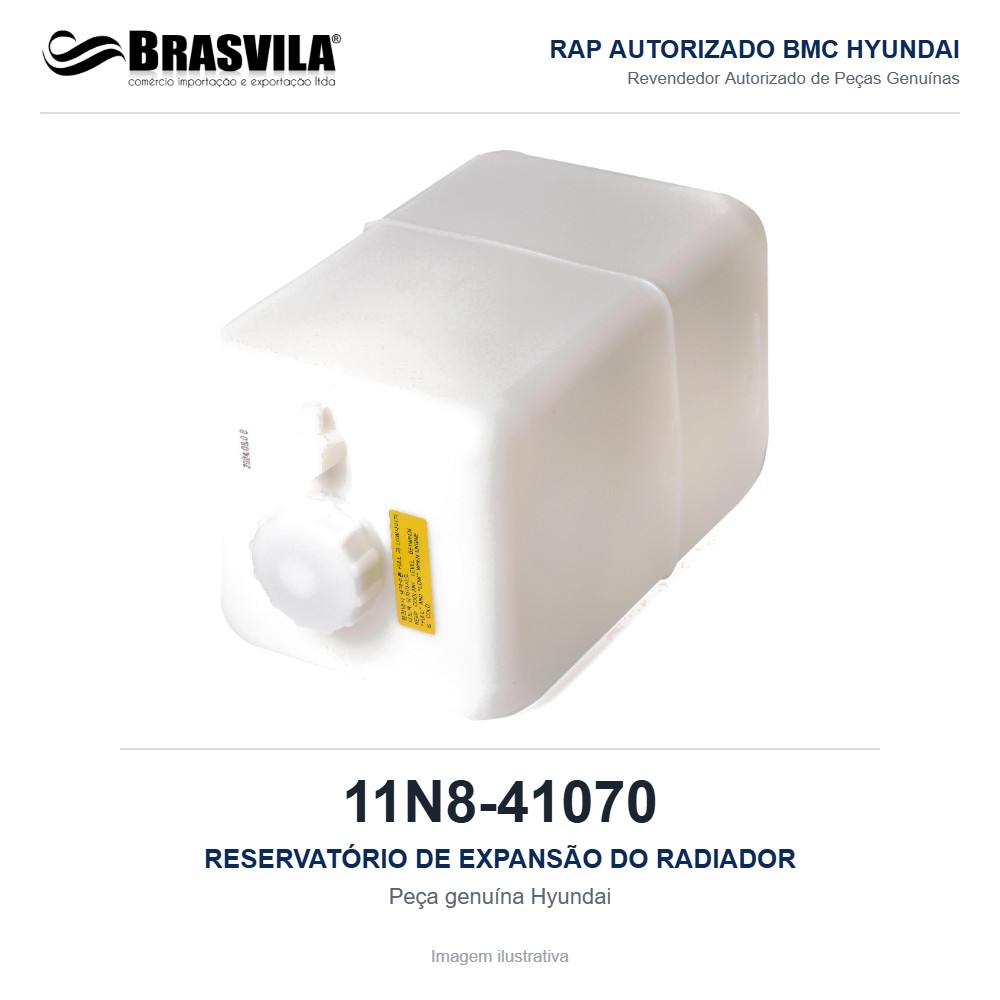 RESERVATÓRIO DE EXPANSÃO DO RADIADOR HYUNDAI 11N8-41070 – GENUÍNO – R210LC-7 / R220LC-7 / R250LC-7 / R290LC-7 – imagem ilustrativa RESERVATÓRIO DE EXPANSÃO DO RADIADOR HYUNDAI 11N8-41070 – GENUÍNO – R210LC-7 / R220LC-7 / R250LC-7 / R290LC-7 – imagem ilustrativa