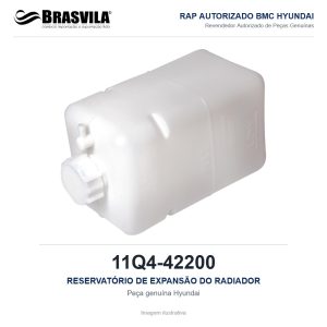 RESERVATÓRIO DE EXPANSÃO DO RADIADOR HYUNDAI 11Q4-42200 – GENUÍNO – R140LC-9 / R160LC-9 / R180LC-9 – imagem ilustrativa