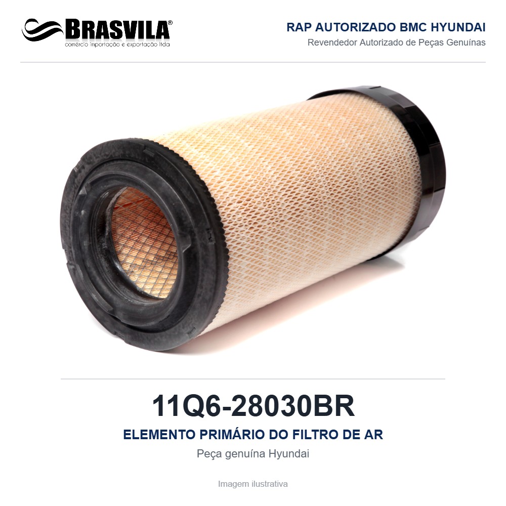 ELEMENTO PRIMÁRIO DO FILTRO DE AR HYUNDAI 11Q6-28030BR – GENUÍNO – R220LC-9 / R140LC-9S / R160LC-9 – imagem ilustrativa ELEMENTO PRIMÁRIO DO FILTRO DE AR HYUNDAI 11Q6-28030BR – GENUÍNO – R220LC-9 / R140LC-9S / R160LC-9 – imagem ilustrativa
