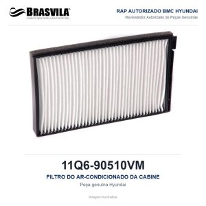 FILTRO DO AR-CONDICIONADO DA CABINE HYUNDAI 11Q6-90510VM – GENUÍNO – R210LC-9 / R220LC-9S / R260LC-9S / R330LC-9S – imagem ilustrativa