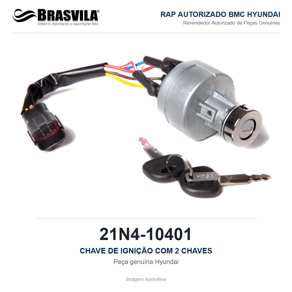 CHAVE DE IGNIÇÃO COM 2 CHAVES HYUNDAI 21N4-10401 – GENUÍNO – R210LC-7 / R215LC-7 / R140LC-7 / HL740-7A – imagem ilustrativa CHAVE DE IGNIÇÃO COM 2 CHAVES HYUNDAI 21N4-10401 – GENUÍNO – R210LC-7 / R215LC-7 / R140LC-7 / HL740-7A – imagem ilustrativa