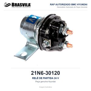 RELÉ DE PARTIDA 24 V HYUNDAI 21N6-30120 – GENUÍNO – R210LC-9 / R220LC-9S / R210LC-7 / HX220L – imagem ilustrativa