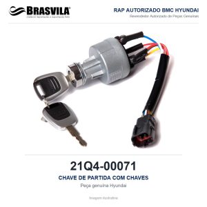 CHAVE DE PARTIDA COM CHAVES HYUNDAI 21Q4-00071 – GENUÍNO – R210LC-9 / R220LC-9A / R260LC-9S / HX220L – imagem ilustrativa