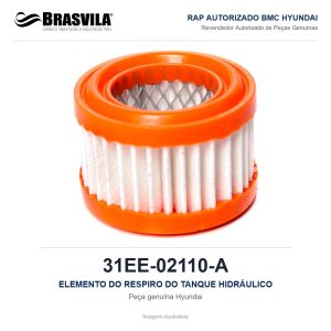 ELEMENTO FILTRANTE DO RESPIRO DO TANQUE HIDRÁULICO HYUNDAI 31EE-02110-A – GENUÍNO – R210LC-9 / R220LC-9S / HL740-9 / HL757-9 – imagem ilustrativa