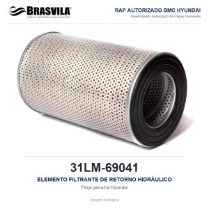 ELEMENTO FILTRANTE DE RETORNO HIDRÁULICO HYUNDAI 31LM-69041 – GENUÍNO – imagem ilustrativa