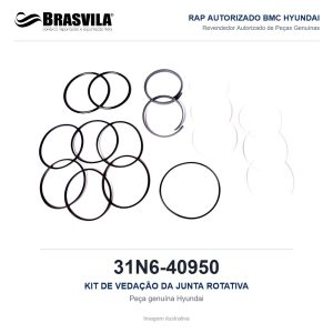 KIT DE VEDAÇÃO DA JUNTA ROTATIVA HYUNDAI 31N6-40950 – GENUÍNO – R210LC-9 / R220LC-9S / R210LC-7 / R290LC-9 – imagem ilustrativa