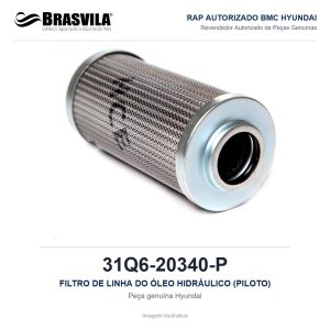 FILTRO DE LINHA DO ÓLEO HIDRÁULICO (PILOTO) HYUNDAI 31Q6-20340-P – GENUÍNO – R210LC-9 / R220LC-9S / R260LC-9S / HX220L – imagem ilustrativa