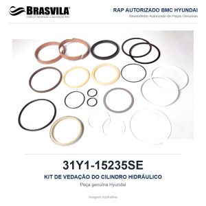 KIT DE VEDAÇÃO DO CILINDRO HIDRÁULICO HYUNDAI 31Y1-15235SE – GENUÍNO – imagem ilustrativa