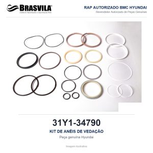KIT DE ANÉIS DE VEDAÇÃO HYUNDAI 31Y1-34790 – GENUÍNO – imagem ilustrativa