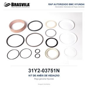 KIT DE ANÉIS DE VEDAÇÃO HYUNDAI 31Y2-03751N – GENUÍNO – imagem ilustrativa