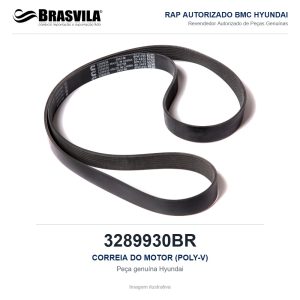 CORREIA DO MOTOR (POLY-V) HYUNDAI 3289930BR – GENUÍNO – R210LC-9 / R260LC-9S / R290LC-9 / R210LC-7A – imagem ilustrativa