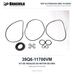 KIT DE VEDAÇÃO DO MOTOR DE GIRO HYUNDAI 39Q6-11700VM – GENUÍNO – R210LC-9 / R220LC-9S / R260LC-9S / R290LC-9 – imagem ilustrativa