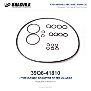 KIT DE O-RINGS DO MOTOR DE TRANSLAÇÃO HYUNDAI 39Q6-41810 – GENUÍNO – R210LC-9 / R220LC-9A / R260LC-9S / HX220L – imagem ilustrativa