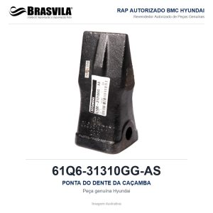 PONTA DO DENTE DA CAÇAMBA HYUNDAI 61Q6-31310GG-AS – GENUÍNO – R210LC-9 / R220LC-9 / R220LC-9A – imagem ilustrativa